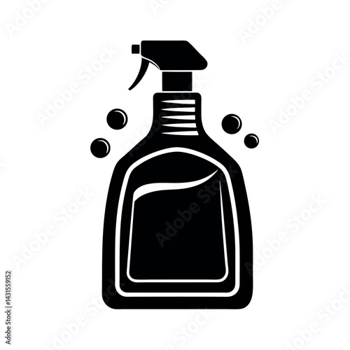 Cleaning Alcohol Black Vector Graphic