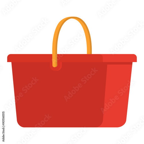 Red rectangular plastic bucket for housecleaning