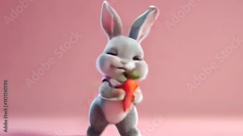 Hopping Into Happiness with a Carrot in Hand photo