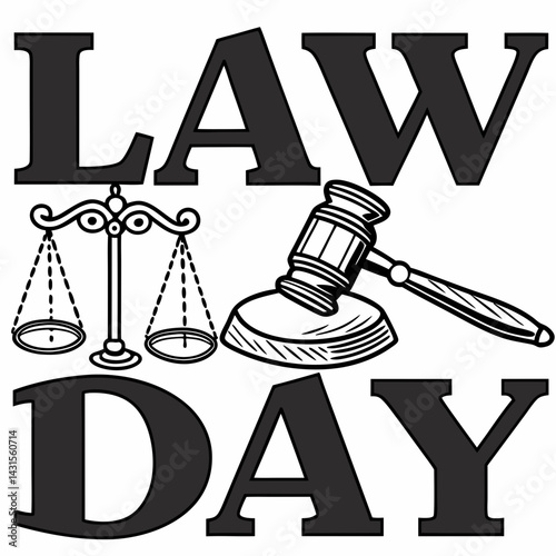 LAW DAY vector illustration