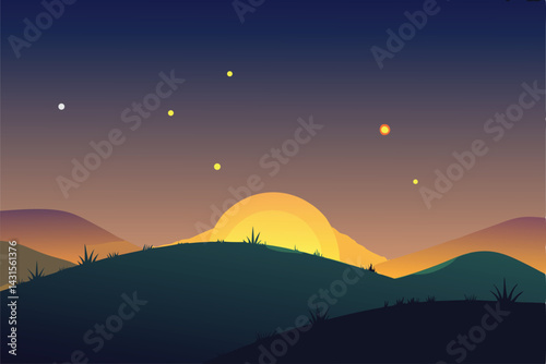 sunset over the mountains