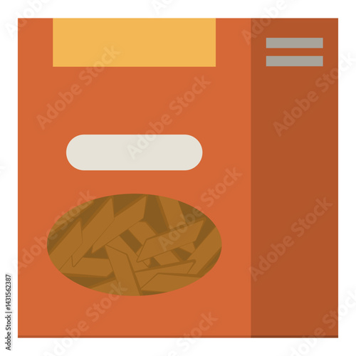 Box of whole wheat pasta isolated