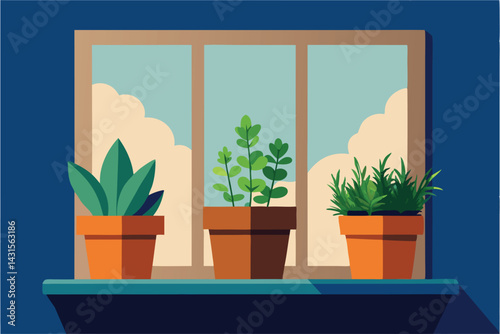 window with flowers and plants