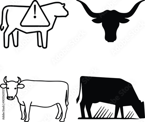 Cow simple icon. Vector ICON all icon Viktor.