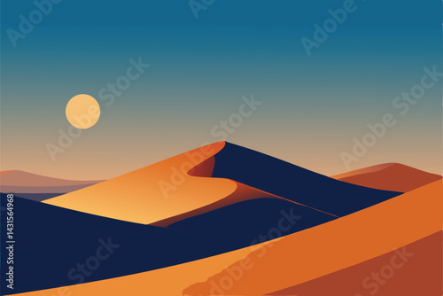 sunset over the desert