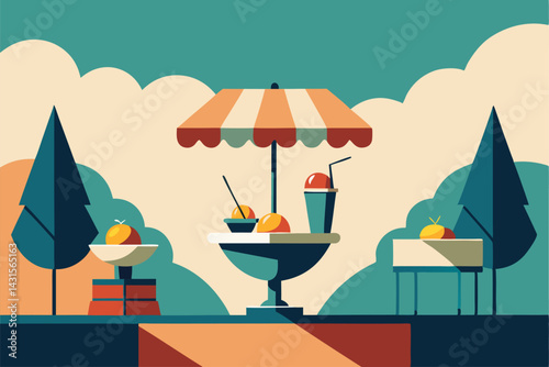 cocktail on the beach with umbrella