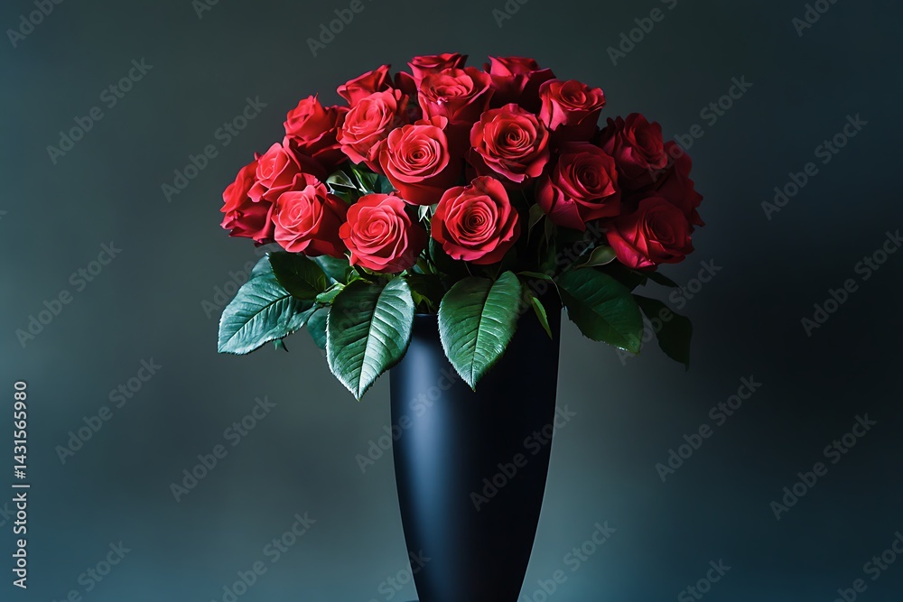 Obraz premium red roses in vase