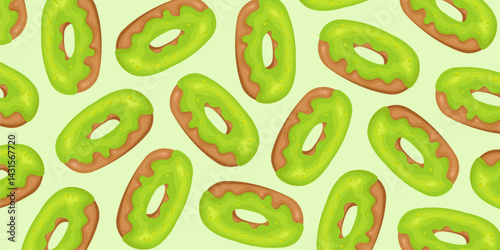 Pistachio donuts background.