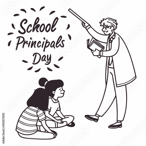 SCHOOL PRINCIPALS' DAY vector illustration