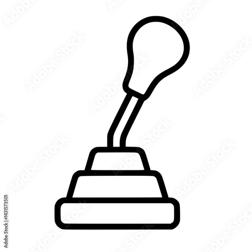 Gear Lever Illustration – Manual Transmission and Driving Control Icon