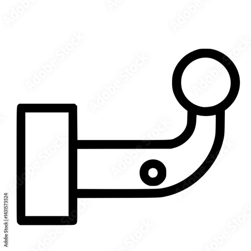 Tow Bar Illustration – Vehicle Hitch and Trailer Towing Icon