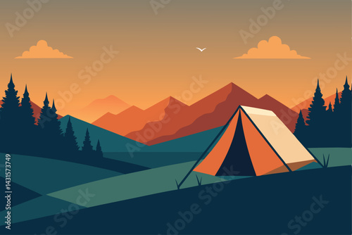 camping in the mountains