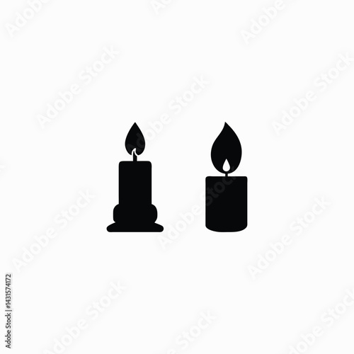 Candle Flame Icon. Vector Illustration template