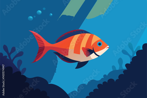 vector illustration of a fish