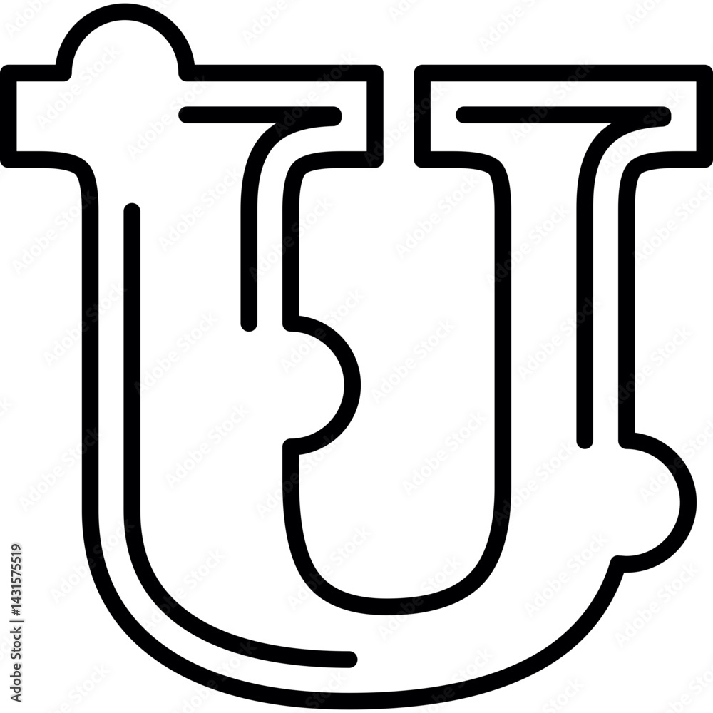 Alphabet U Typography Icon Alphabet U Typography Icon