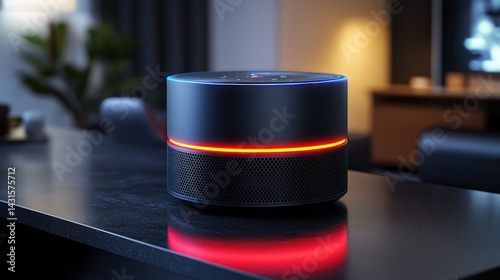 Modern smart speaker on a table