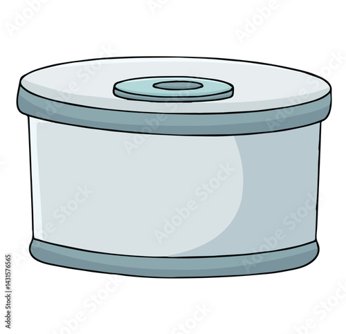 Cute cartoon hand drawn vector aluminum tin clipart.