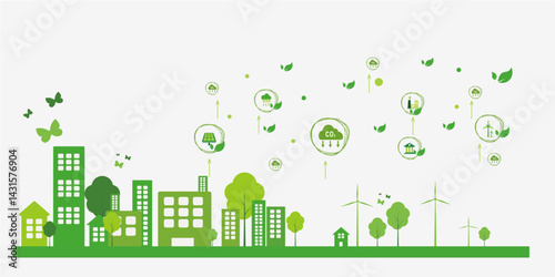 eco city  net zero icon 