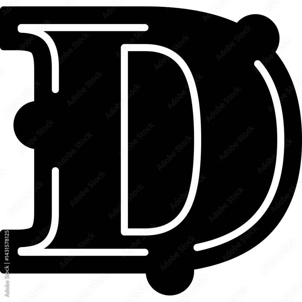 Alphabet D Typography Icon Alphabet D Typography Icon