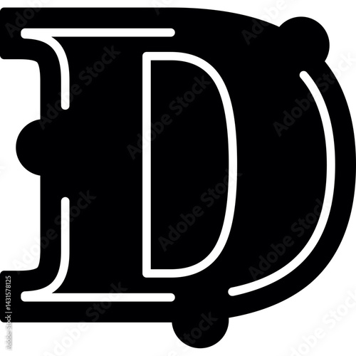 Alphabet D Typography Icon
