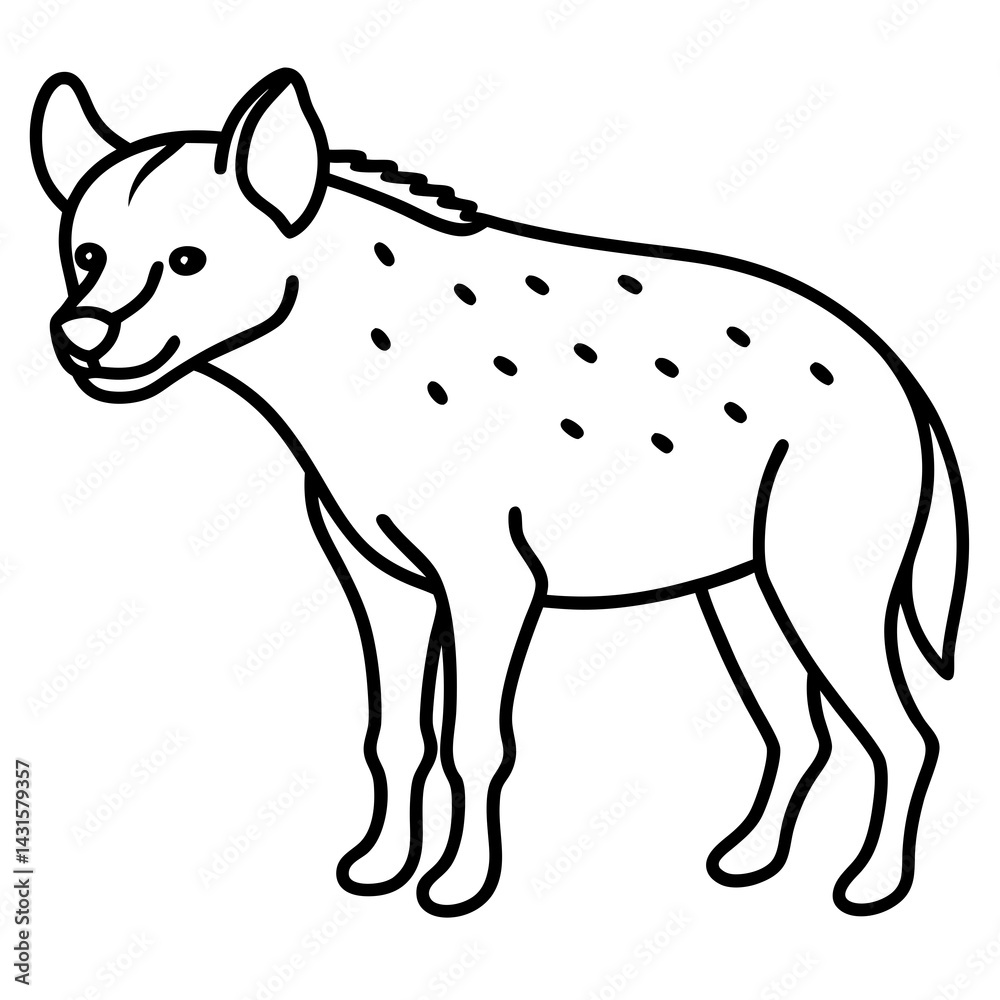 Fototapeta premium Modern Hyena Vector Line Drawing