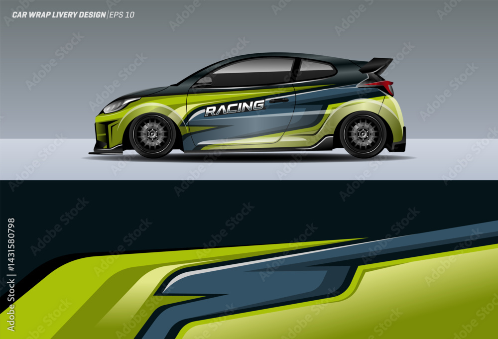Car wrap design with racing style. Universal Car wrap design printable file vector Car wrap design with racing style. Universal Car wrap design printable file vector
