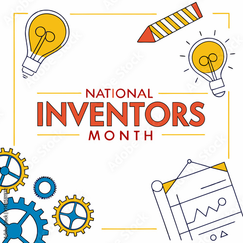 NATIONAL INVENTORS MONTH vector illustration
