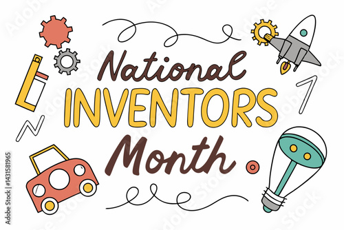 NATIONAL INVENTORS MONTH vector illustration