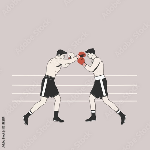 Competitive Boxing Practice in a Court