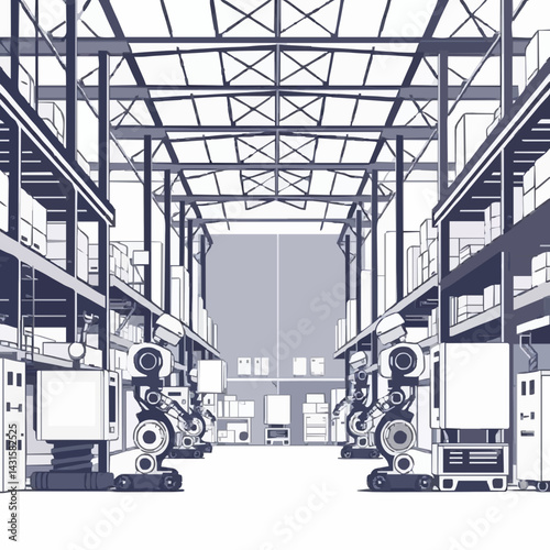 Industrial Efficient Warehouse in Robots