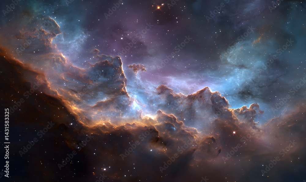 Fototapeta premium Cosmic Nebula Cloudscape Stellar Dust and Gas