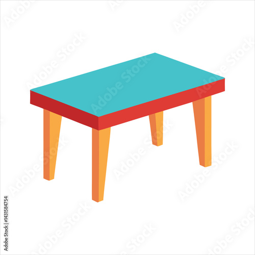 Wooden Table isolated on White background