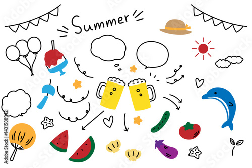 可愛い夏素材セット