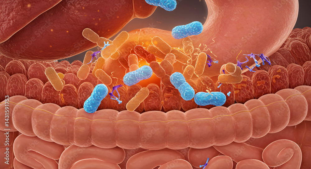 Obraz premium High Blood Cholesterol, Thickened Arteries and Veins, Red Blood Cells, 3d illustration