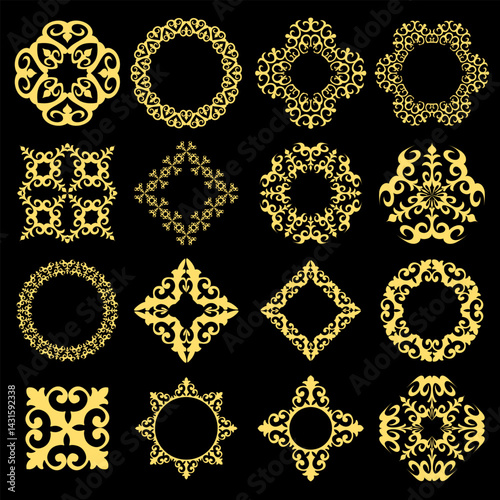 Kazakhstan Traditional Ethnic Motif Gold Decoration