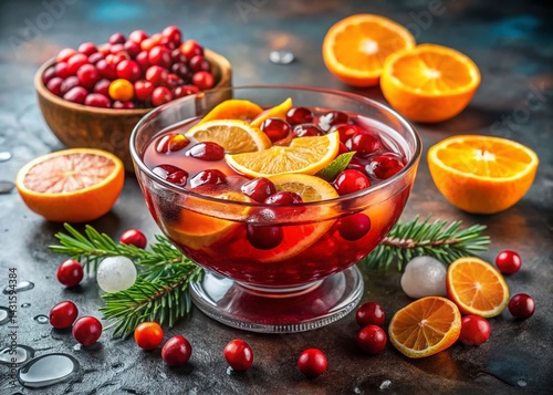 Festive Cranberry Orange Punch Bowl - Delicious Holiday Drink