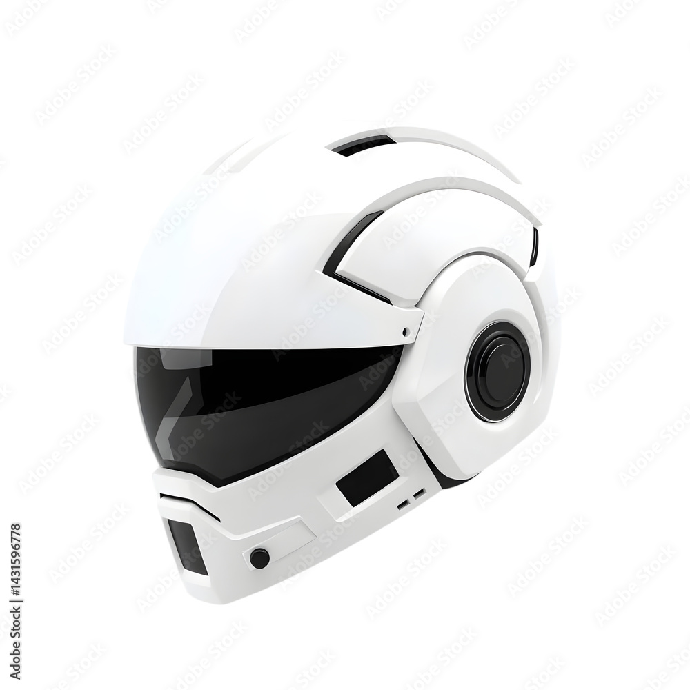 Futuristic Helmet Design, Isolated On White Background. A Sleek, Modern Headgear Concept. Protective Technology Visualization. Innovation, Safety, And Style Presented. Advanced Design. Futuristic Helmet Design, Isolated On White Background. A Sleek, Modern Headgear Concept. Protective Technology Visualization. Innovation, Safety, And Style Presented. Advanced Design.