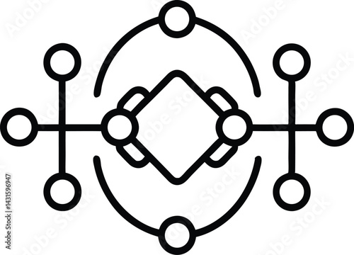 data science line art vector icon.