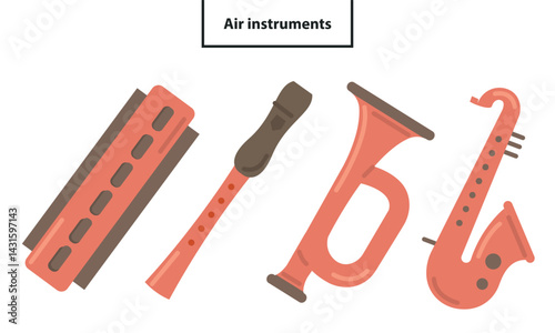 Complete musical instruments icons. Vector