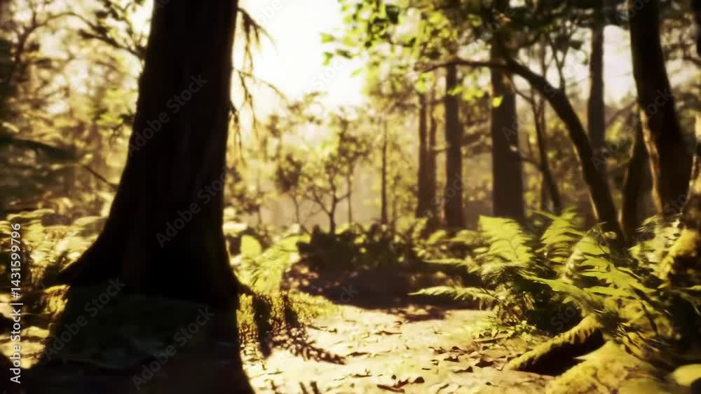 Walking POV Through Sunlit Forest Path Low Angle Nature Scene Walking POV Through Sunlit Forest Path Low Angle Nature Scene
