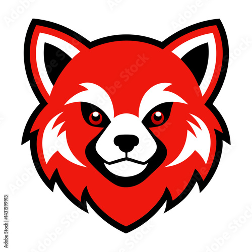 Red Panda head mascot logo design vector