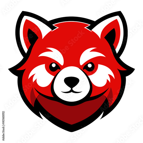 Red Panda head mascot logo design vector