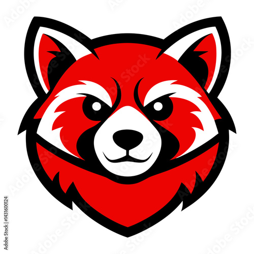 Red Panda head mascot logo design vector
