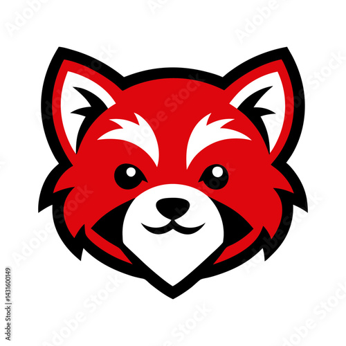 Red Panda head mascot logo design vector
