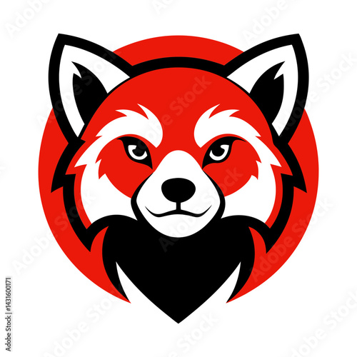 Red Panda head mascot logo design vector