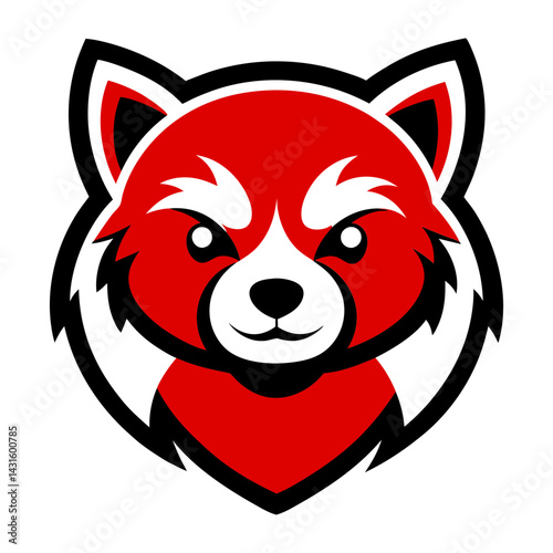 Red Panda head mascot logo design vector