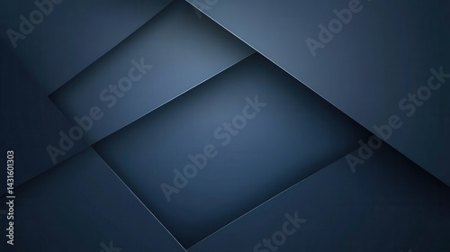 Abstract dark blue geometric background with overlapping shapes and shadows. Modern and elegant design for various creative projects.