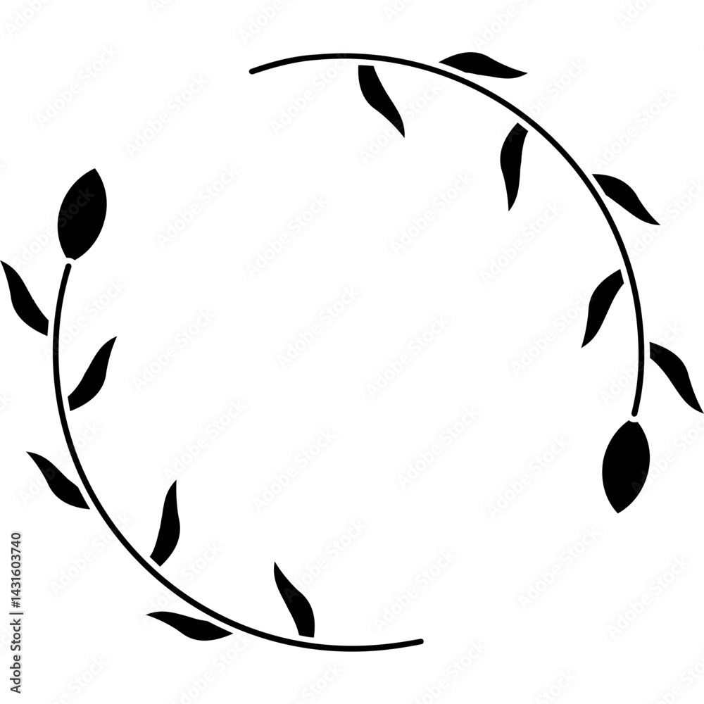 Circular Floral Frame Icon Circular Floral Frame Icon