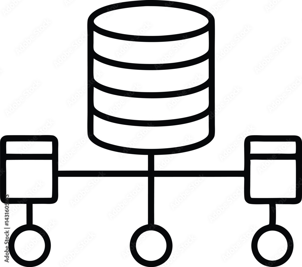 sql for data analytics line art vector icon. sql for data analytics line art vector icon.