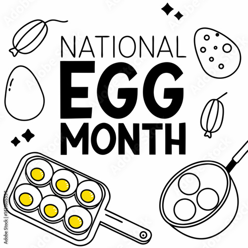 NATIONAL EGG MONTH vector illustration